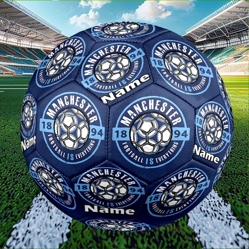 Custom Name Personalized Manchester City FC-A Print Size 5 Soccer Ball Training & Match Football, for Team, Kicking, Gift for Football Enthusiasts