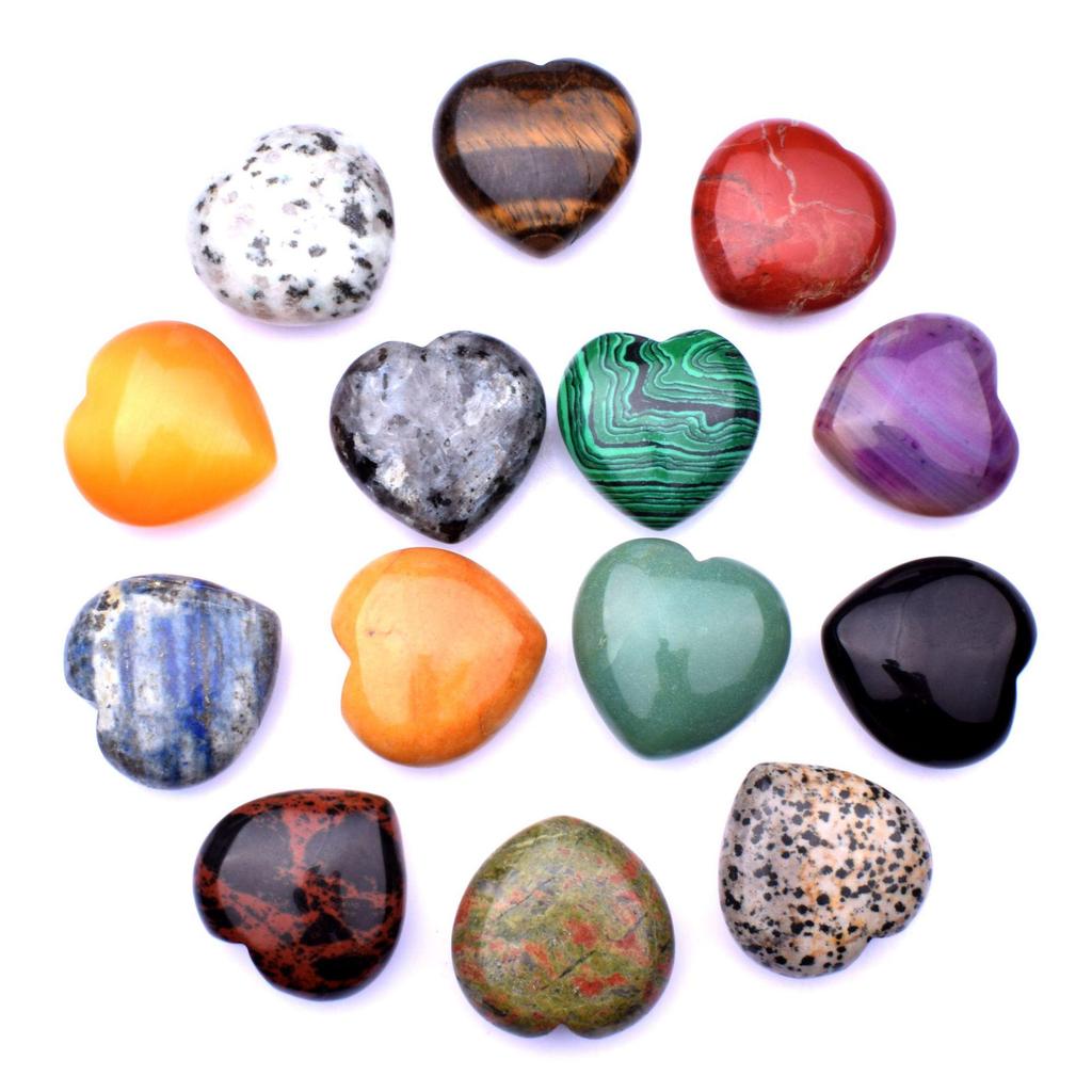 Cross Natural Stone Crystal Heart 15-70mm Healing White Crystal Ornament