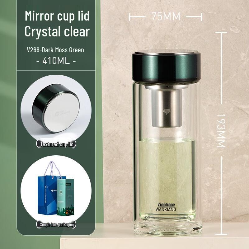 Portable Double-Wall Glass Tea Infuser Bottle