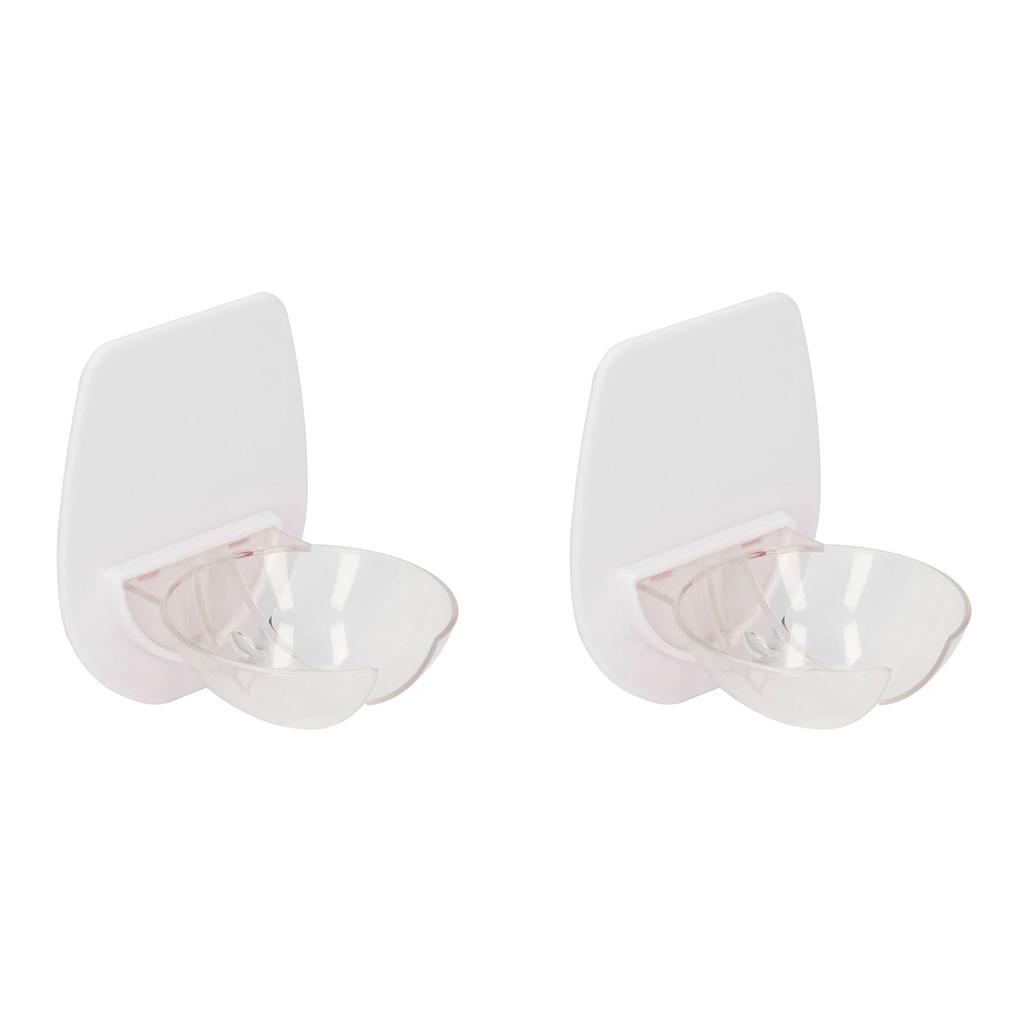 2Pcs Shower Wine Holder Transparent Plastic Simple Compact Easy Mounting Wine Glass Holder for