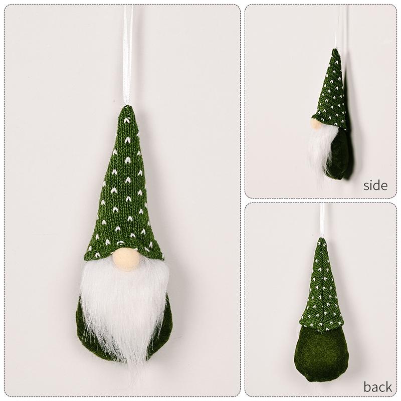 3Pcs Christmas Tree Hanging Gnome Plush Gonk Santa Doll Pendants Xmas Decoration