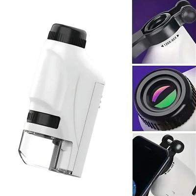 New Microscope 60-120x Lab Handheld Microscope Battery Powered Microscope With LED Light Kids Science Microscope