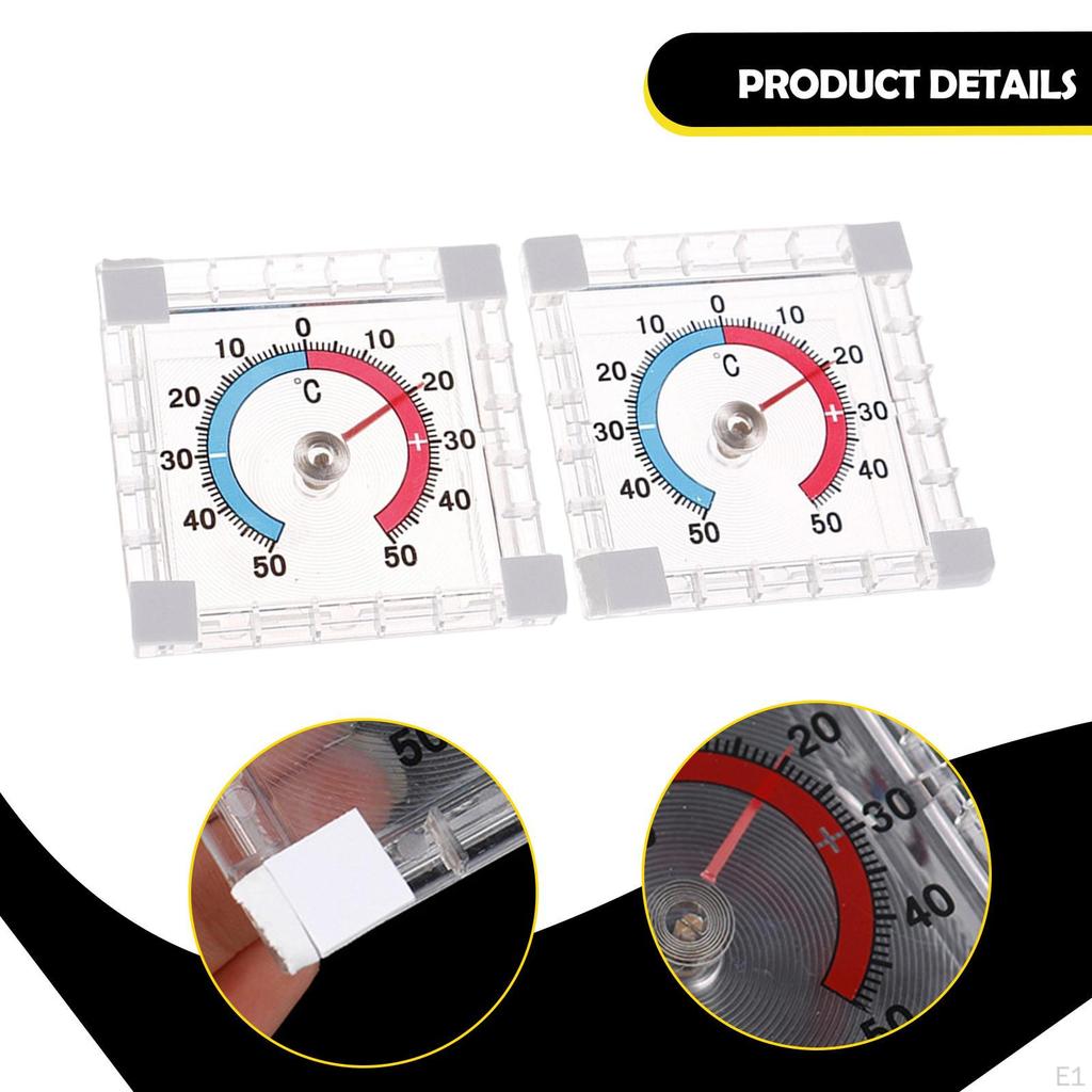 2Pcs Window Door Thermometer 2.99inch Accurate Compact Portable Mini Analog Gauge for