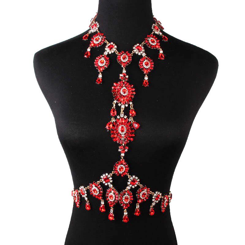 European and American Exaggerated Atmosphere Multi-layer Rhinestone Pendant Necklace Nightclub Catwalk Sexy Body Chain