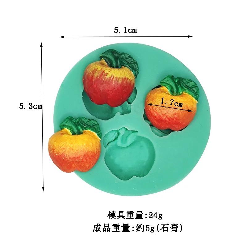 Mini Fruit Vegetable Fondant Silicone Mold Grape Radish Mushroom Pumpkin Chocolate Mould Cake Decorating Tool Polymer Clay Mold