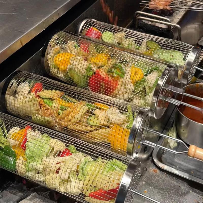 Outdoor Rolling 304 Stainless Steel BBQ Roasting Cage