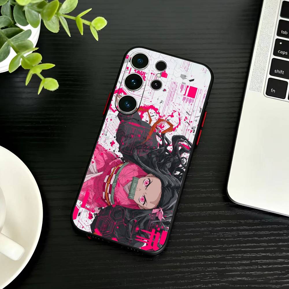Nezuko L-Kamado Phone Case For Samsung S26,S25,S24,S23,S22,S30,S21,Ultra,Plus,FE 5G Black Soft Cover