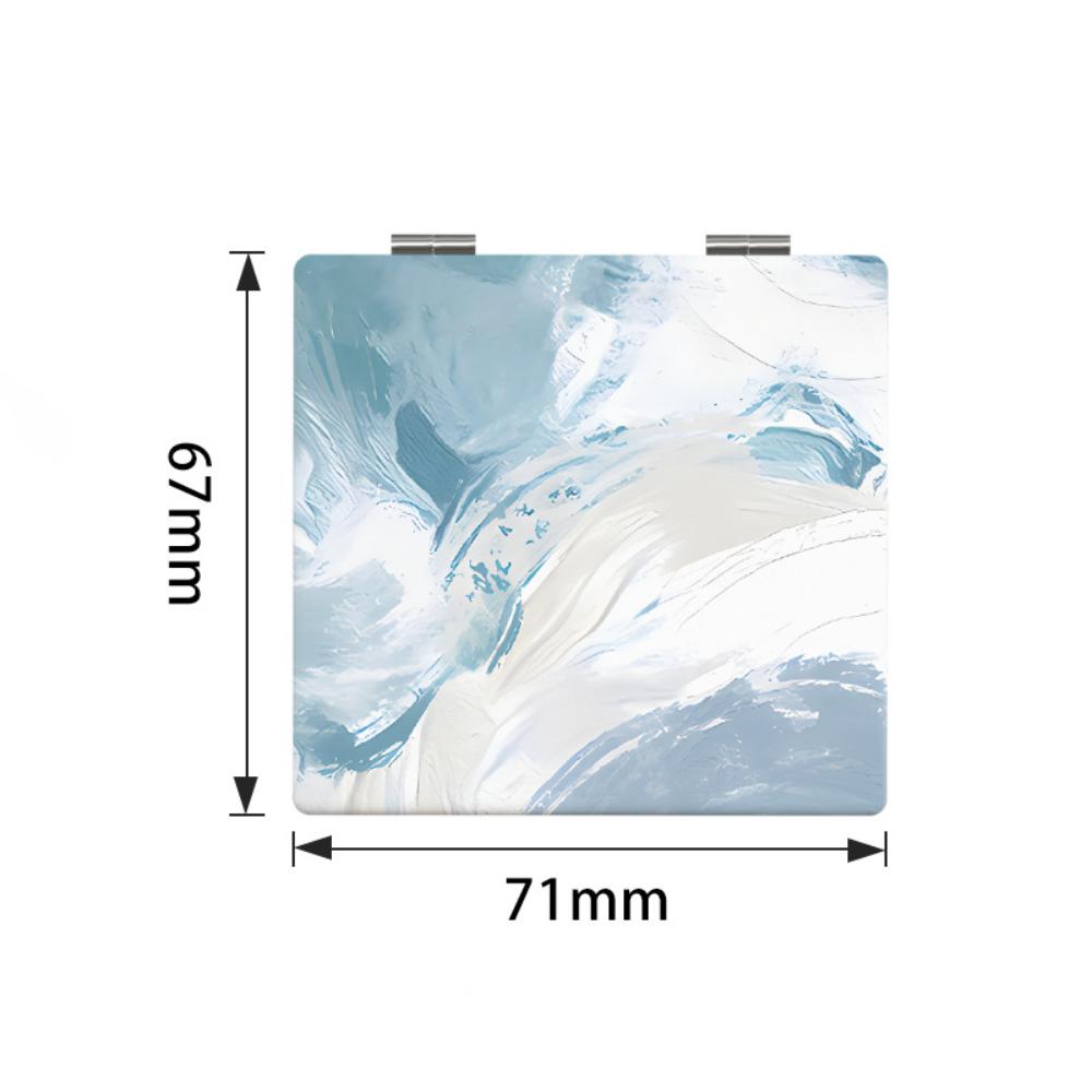 Abstract Oil Painting Style Pattern Folding Makeup Mirror Double-Sided Cute Small Mirror  Makeup