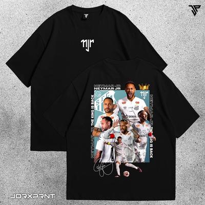 Camiseta Estampada de Neymar Oversize Y2k para Hombre y Mujer Deportiva de Algodón Manga Corta Streetwear Gráfica Cuello Redondo Transpirable Suave Ropa