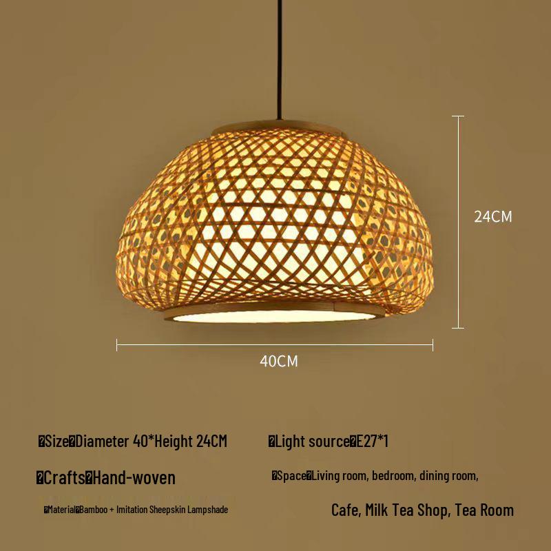 Bamboo Weaving Pendant Lamp - Zen Tea Room & Restaurant Lighting, New Chinese Style Rattan Lantern