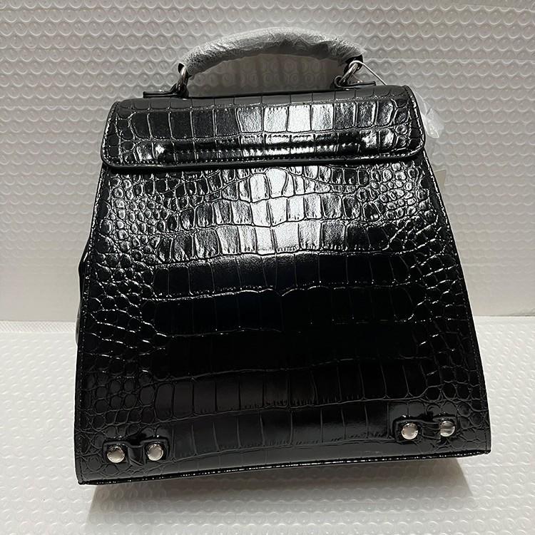 2025 Black Crocodile Print Backpack: Trendy, Casual, Large Capacity
