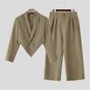 INCERUN 2PCS Men Long Sleeve Irregular Cropped Blazer and Long Pants Casual Loose Sets