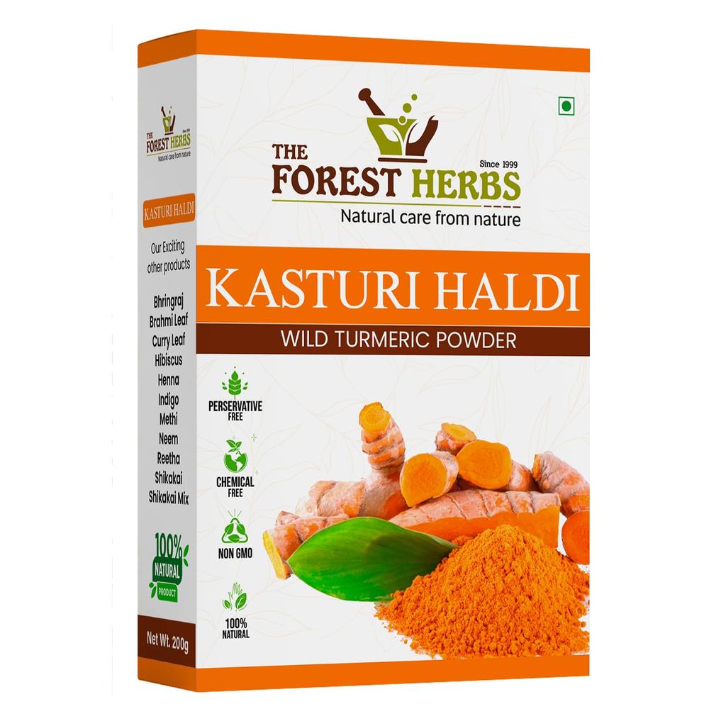 The Forest Herbs Natural Care From Nature Kasturi Haldi Powder (100 Grams) | Wild Turmeric Powder for Glowing Skin | Kasturi Manjal for All Skin
