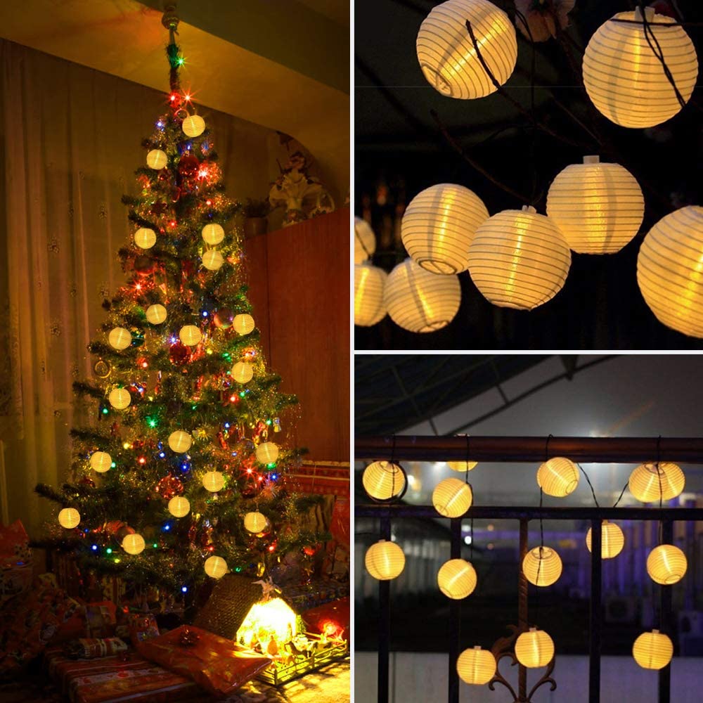 6.5M 30LED Waterproof Lantern Solar String Fairy Light Outdoor Solar Patio Lamp Christmas Garland for Wedding Party Garden Decor