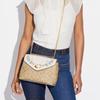 New COACH Tammie Canvas With Leather And Precise Pebbled Leather Shoulder Bag Crossbody Bag Large Size Women's Khaki White CA016-IMOTV