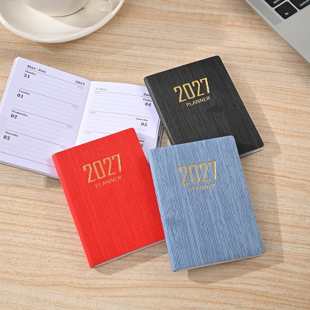 A7 2027 English Planner, 128-page Slim Weekly Notebook, 365-day Daily Planner Calendar, A7 Mini Portable Pocket Daily Planner