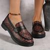 New Large Size Spring and Autumn New Muffin Thick-soled Foot Casual Single Shoes Leopard Print Women's Loafers