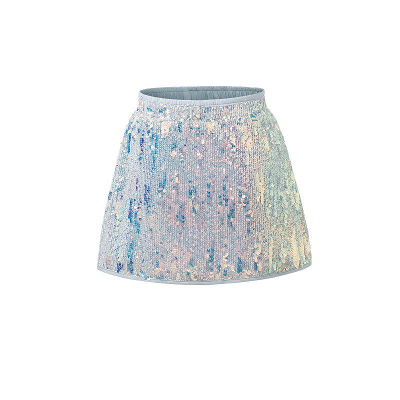 

Серебристая юбка-русалка с пайетками для девочек - Модная юбка-брюки принцессы весна/лето 2025 Size 120 (fits around 110cm)