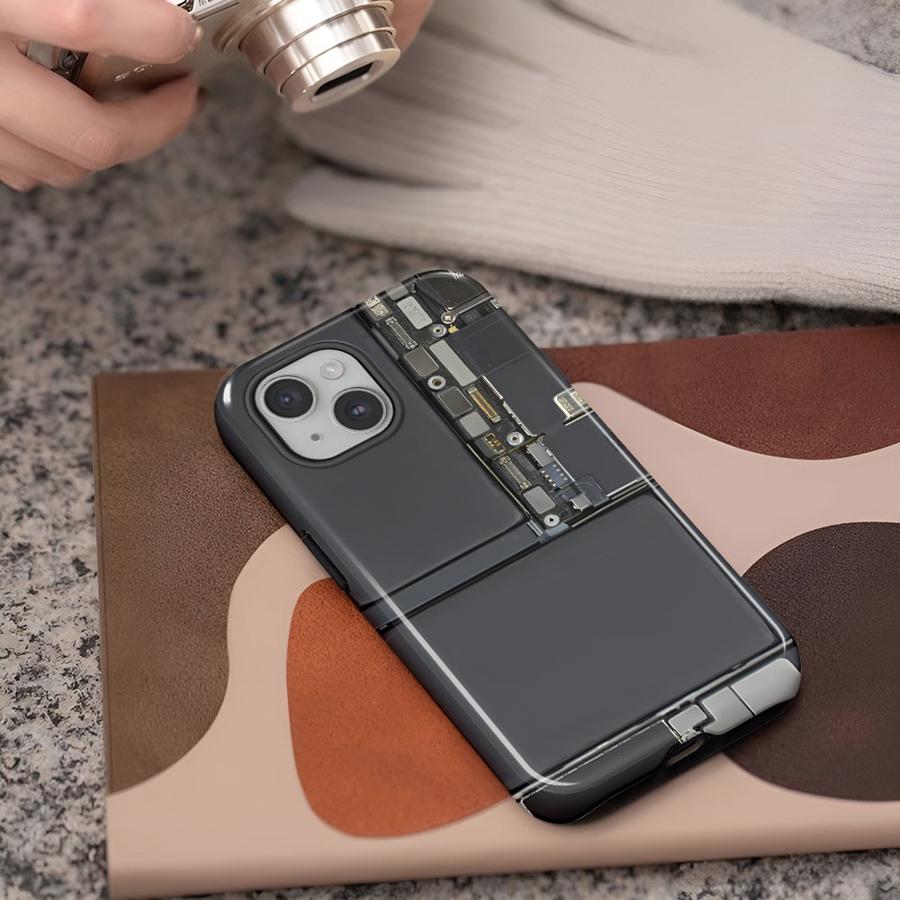 Handyhülle für Apple iPhone 17 Air 11 Plus 16 XS XR 13 14 15 16e 12 Pro Max Weiche Hülle Capa Schaltkreisstrukturdiagramm
