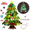 Felt Christmas Tree Set Children Activity Craft With String Lights Felt Christmas Tree With 40 Pieces Detachable Ornaments