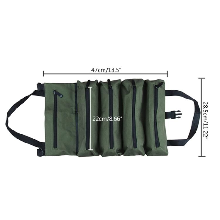 Tool Bag Organizer Small Tool Bag With Detachable Pouch , Heavy Duty Roll Up Bag