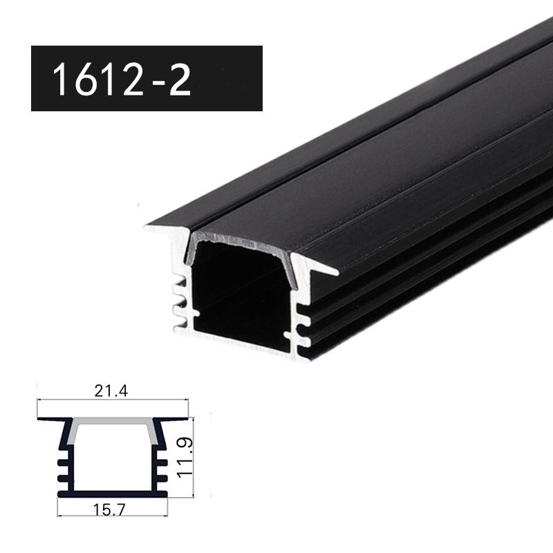 0.5m/1m 2-20pcs Black LED Aluminum Profile V/U/YW Style For 5050 5630 Strip Light Channel Black Cover Cabinet Closet Bar Lamp