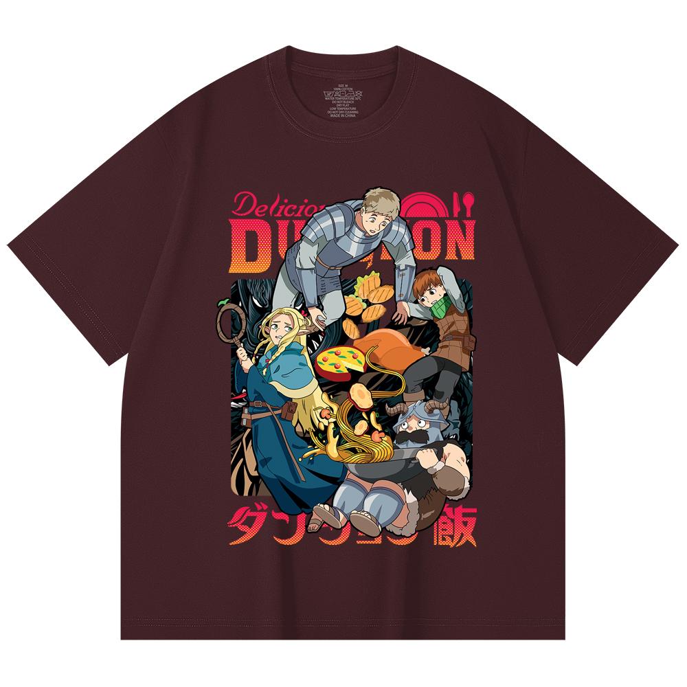 

230 Gsm 100% Cotton Delicious in Dungeon V1 Print Unisex Heavy Cotton T Shirt 2XL вина червоного кольору