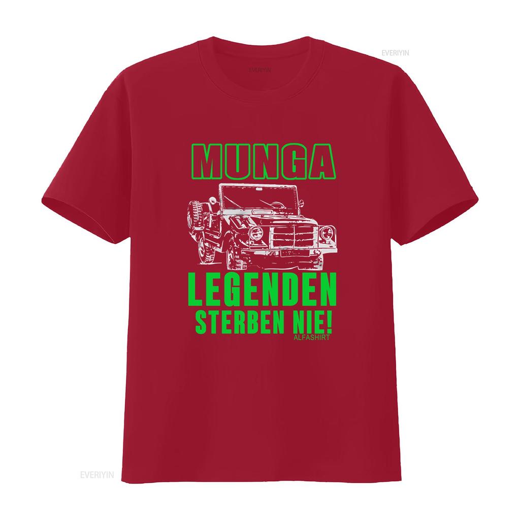 Munga Legends Never Die SUV Bundeswehr 4x4 6x6 8x8 T Shirt Alfas vintage Washed graphic Stretched Casual homme Versatile Unisex