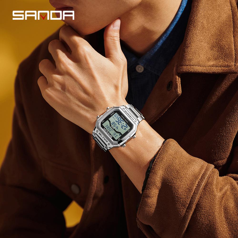 Sanda Men's Multifunctional Waterproof Electronic Watch - Middle East Exclusive, Summer Time Wristwatch