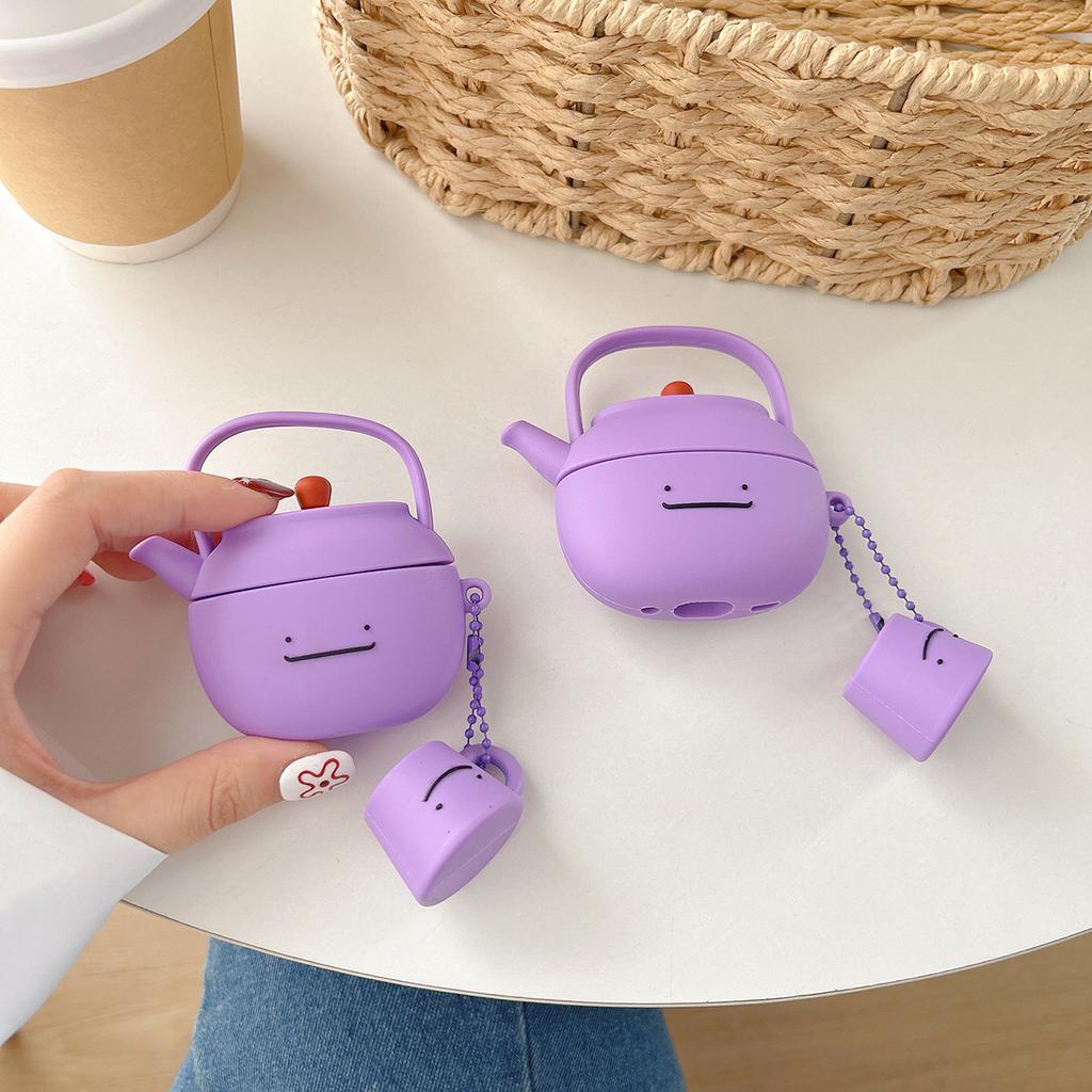For Airpods 1 2 3 4 Pro Pro 2 Pro 3 Silicone Earphone Case Cute Ditto Teapot Accessories Cover