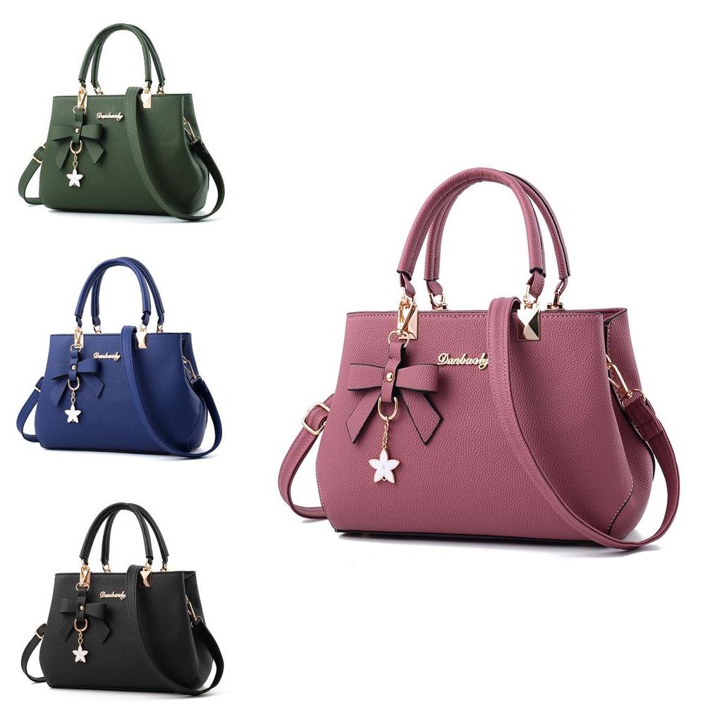 Women's Designer Faux Leather Shoulder Tote Bag Large Capacity And Bow Decoration For Fashionable Women