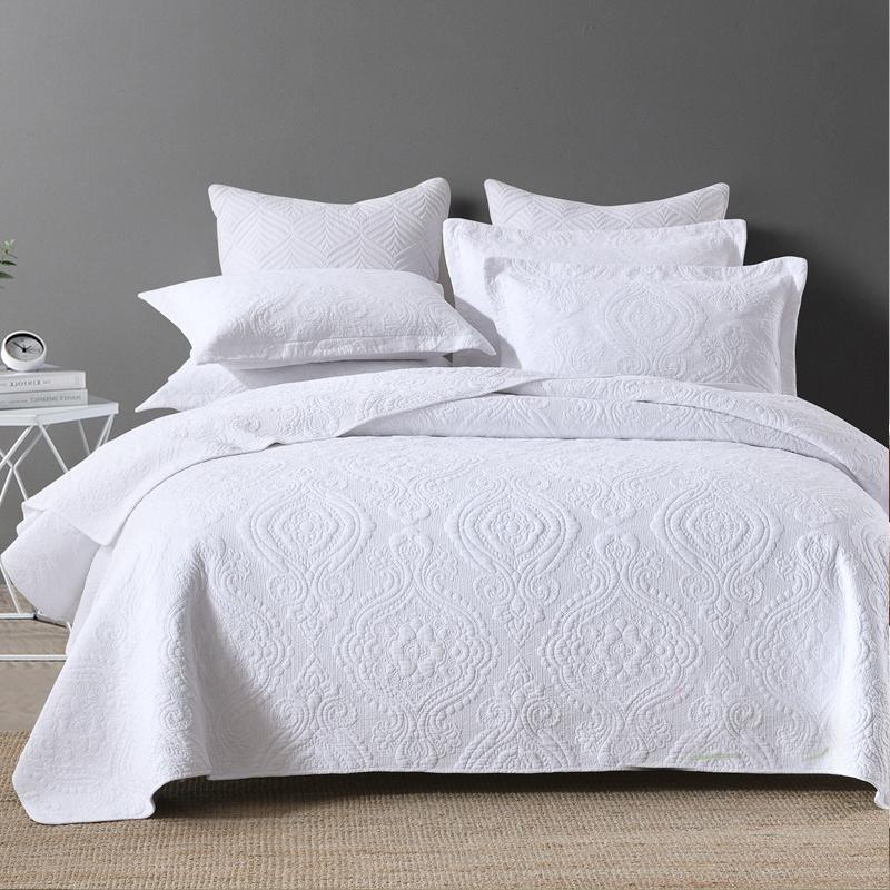 Rungrape Solid Quilted Cotton Bedspread On The Bed Double Queen King Size Bed Cover Quilts Bed Linen Summer Bed Spread Clothes