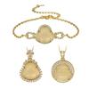 Natural Chalcedony Buddha Gong Laughing Buddha Set Pendant Bracelet Inlaid With New Chinese Jewelry High-End Women'S Style