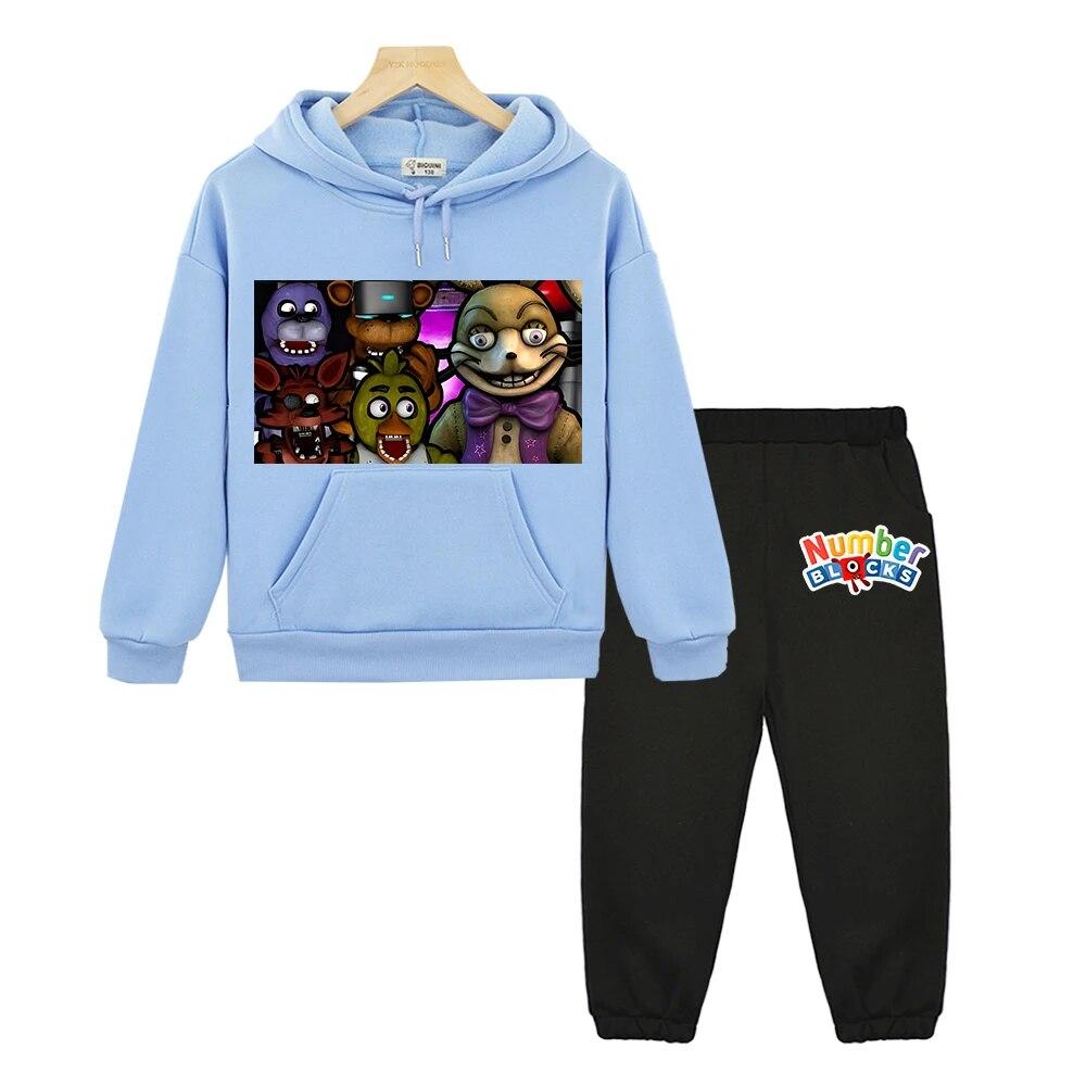 FNAF Boys Girls Hooded Sets Sweatshirt Jacket Fleece Pullover Autumn Bear Rabbit Game Kawaii Anime Hoodie Kids Boutique Clothes