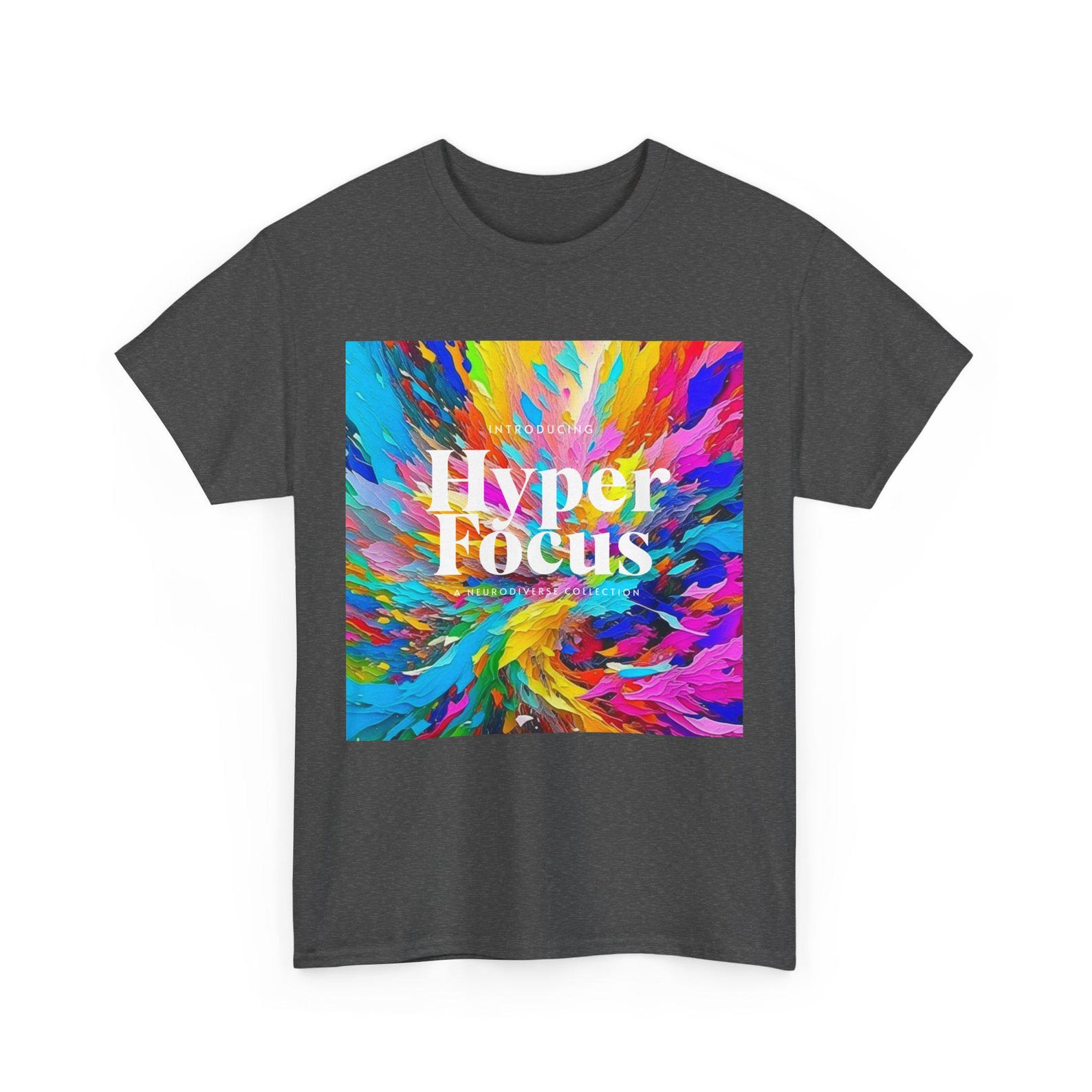 Hyperfocus Unisex Heavy Cotton Tee, Bright Vibrant Colors, Tshirt , ADHD Gift Shirt, Focus Graphic Tee, 2XL