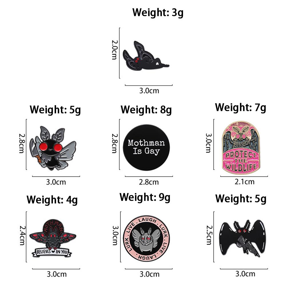 Gothic Horror Halloween Gift Lapel Pins Vampire Bat Mothman For Backpacks Punk Enamel Brooches For Briefcase Badges Accessories