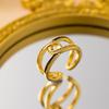 Exquisite super flash zircon ring for girls, light luxury, high-end sense opening adjustable ring, simple real gold electroplating