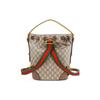 Gucci Neo Vintage Series Tiger Head Decor Old Flower Logo Drawstring Large Capacity Canvas Bucket Bag Tote Backpack Unisex Couple 473875-K9RHT-8856