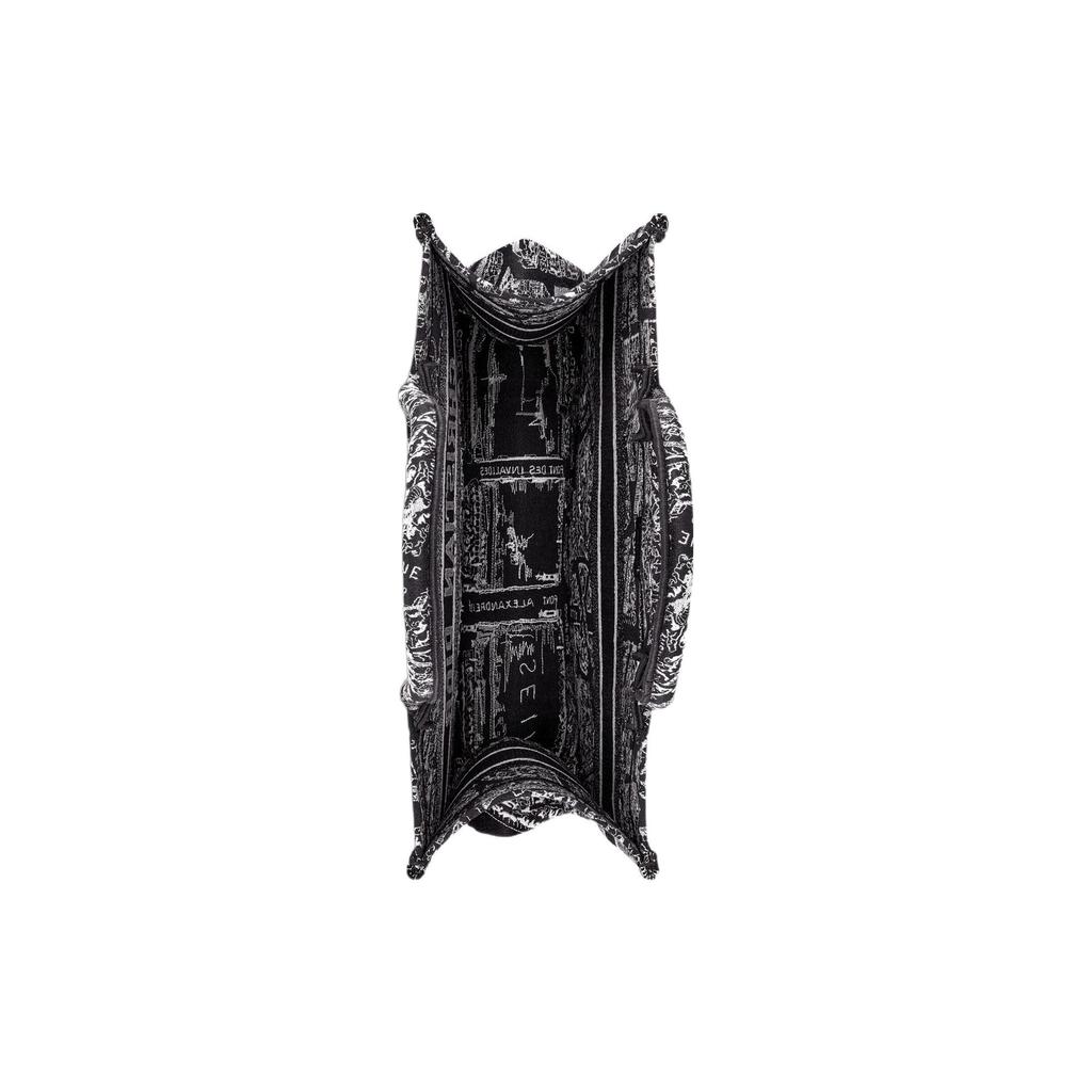 Dior BookTote Embroidery Tote Bag, Shopping Bag, Handbag Medium Women's Black/White M1296ZOMP-M993