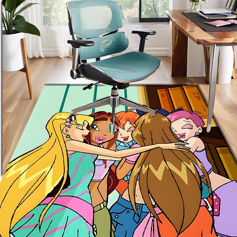 Winx Club Pattern Rug, Indoor/Outdoor Mat, for Picnic, Gameroom, Bedroom, Office, Living Room, Home Decor Carpet, Birthday Gift