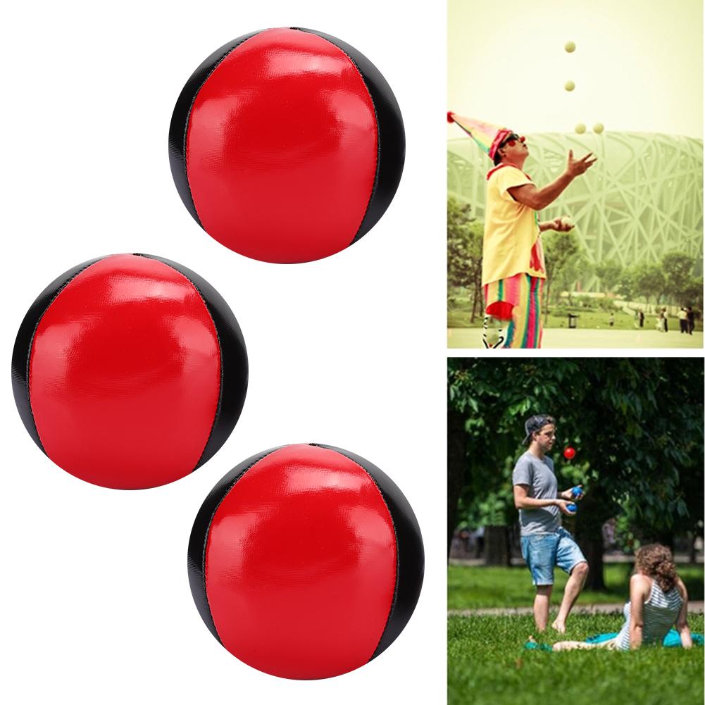 3PCS Red Black PU Leather High End Portable EPS Fine Colloidal Particle Juggling Ball