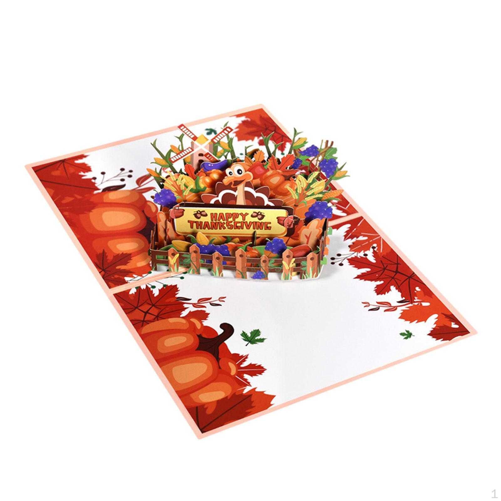 

Thanksgiving Card Holiday Greeting Gifts with Envelope Popup Turkey Farm for