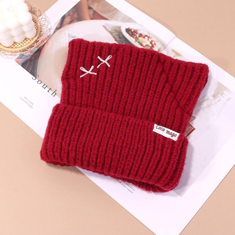 Autumn Winter Women s Steamed Cat Ear-shaped Bread Knitted Bucket Hat Cute Student Woolen Ear Protection Thickened Warm Hat малиновый