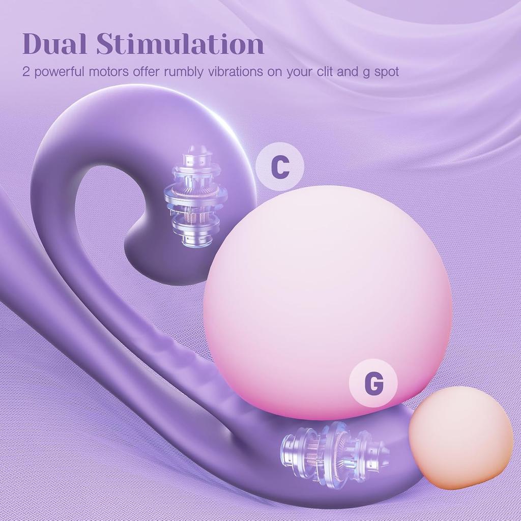 Tracy's Dog Rabbit Vibrator Sex Toys - Clitoral Kissing G Spot Vibrator for Women & Couples, Adult Toy for Dual Stimulation with 10 Vibrations,