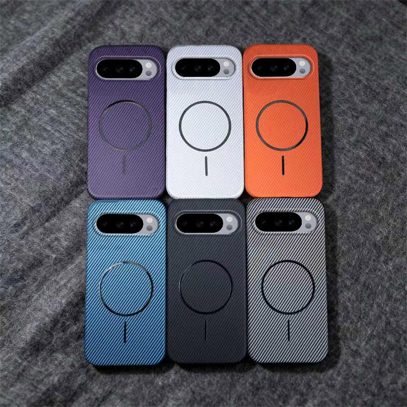 Carbon Fiber Magnetic For Magsafe Case For Google Pixel 10 9 Pro XL 10ProXL 9ProXL 9A Wireless Charger PC Frameless Phone Cover