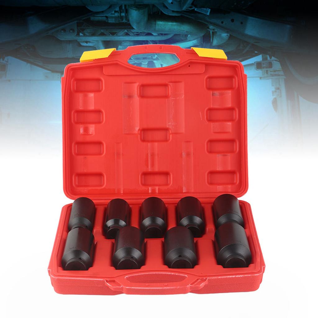 9Pcs 1 2  Inch Drive Axle Hub Nut Hex Socket Set 29mm 30mm 31mm 32mm 33mm 34mm 35mm 36mm 38mm