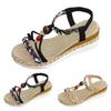 Thick Soled Women'S Bohemian Shoes Fashion Casual Braided Strap Wedge Sandals For Women Beach Sandals For Women Dressy Summer