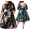 Fashion Women Dress plus Big Size 3XL-9XL Ladies Print Skirt