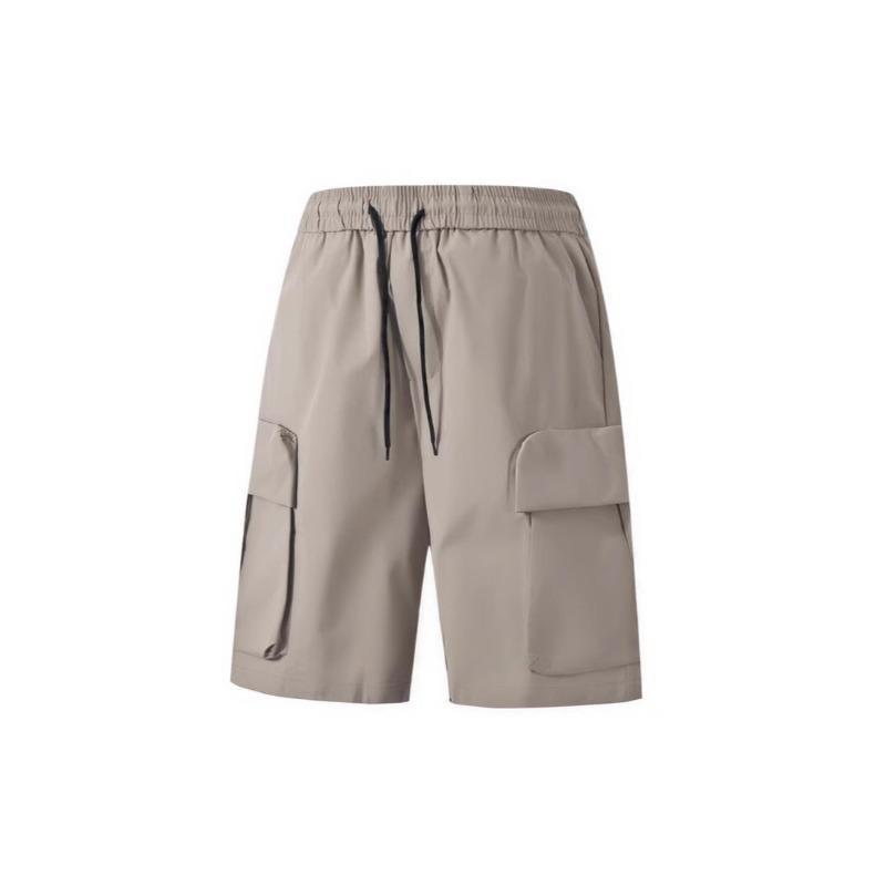 Summer New Men's Solid Color Loose Workwear Drawstring Shorts Large Size Fashionable Casual Sports Straight Pants