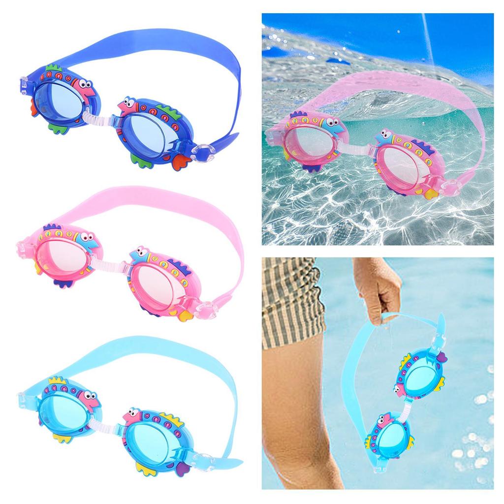Kids Swim Goggles Adjustable Silicone Strap Leakproof Cartoon Portable Swimming Glasses for Babies Party Beach Swimming Outdoor